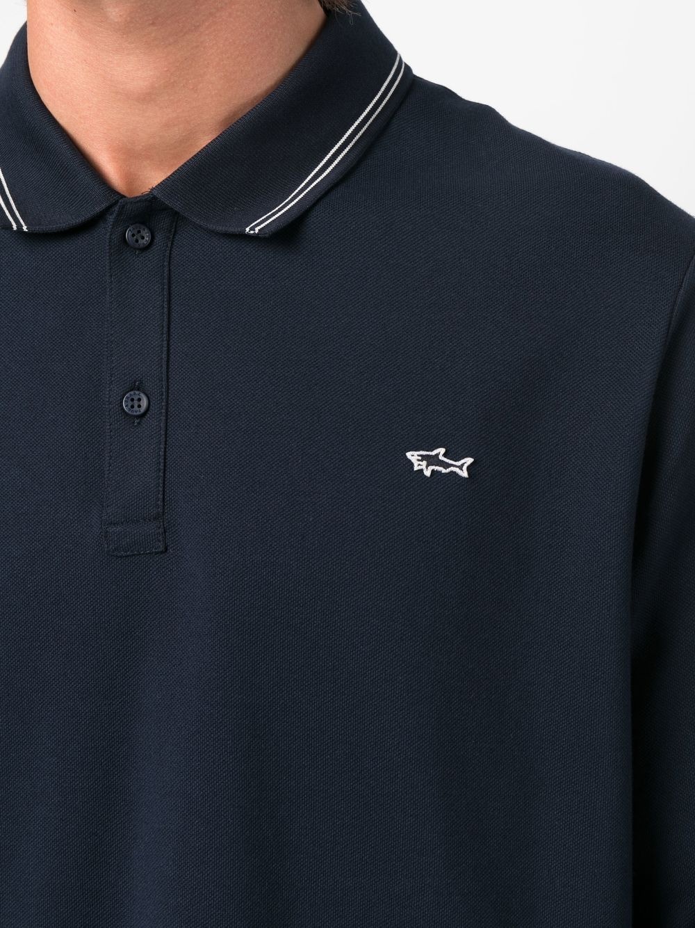 embroidered-logo long-sleeve polo shirt - 5