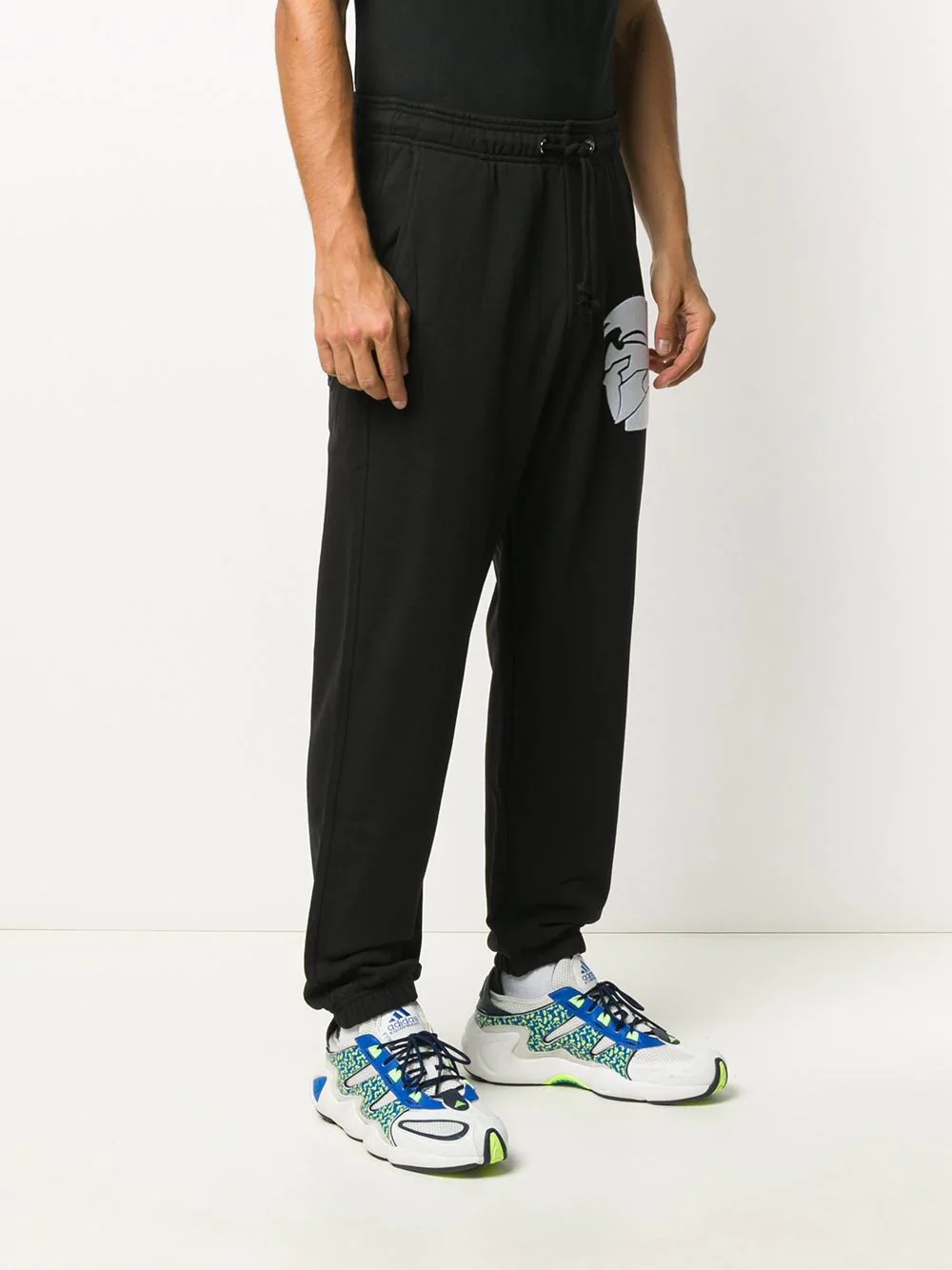 Calton-X1 felt-logo track pants - 3