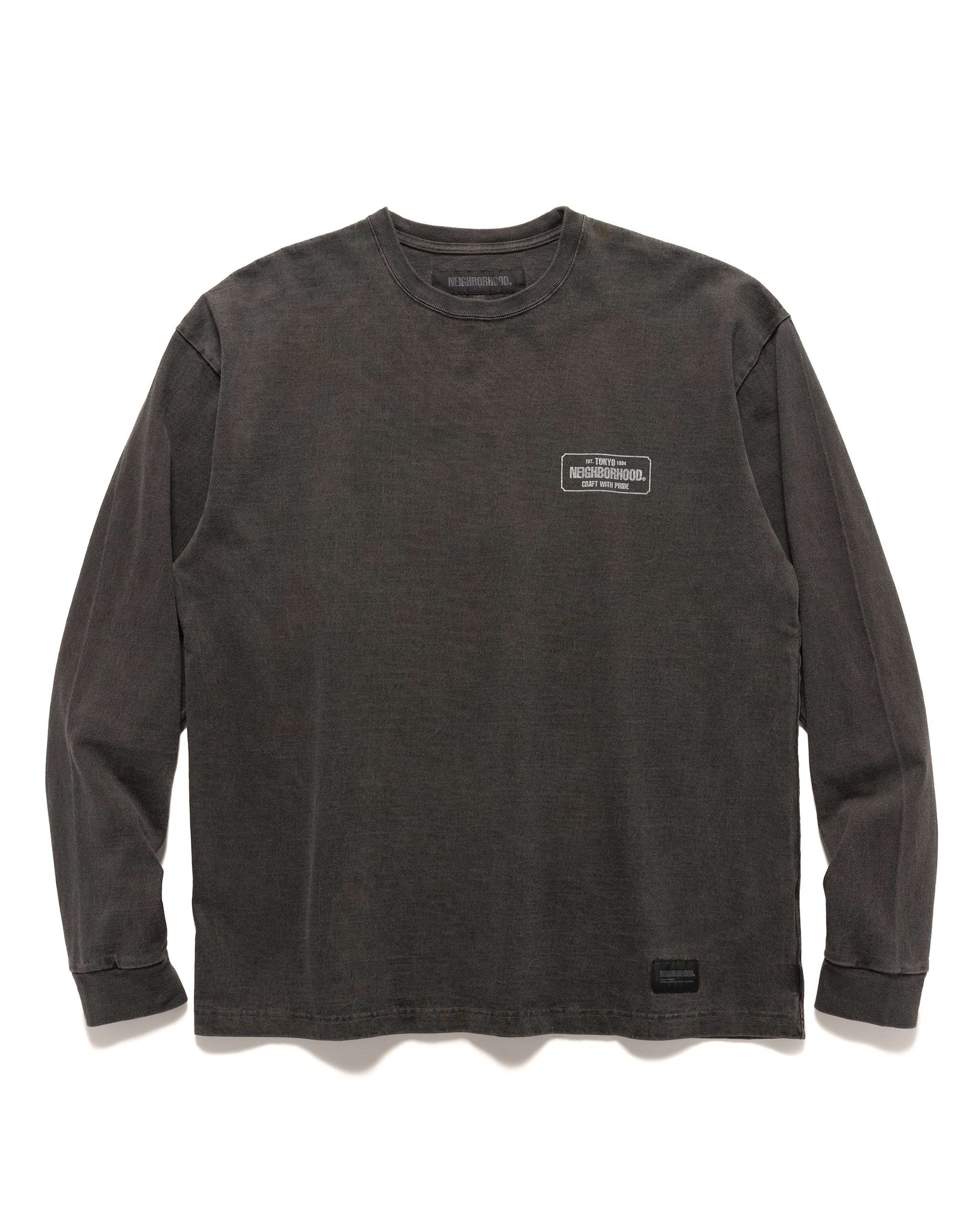 NEIGHBORHOOD Pigment Dyed Crewneck LS Black | REVERSIBLE