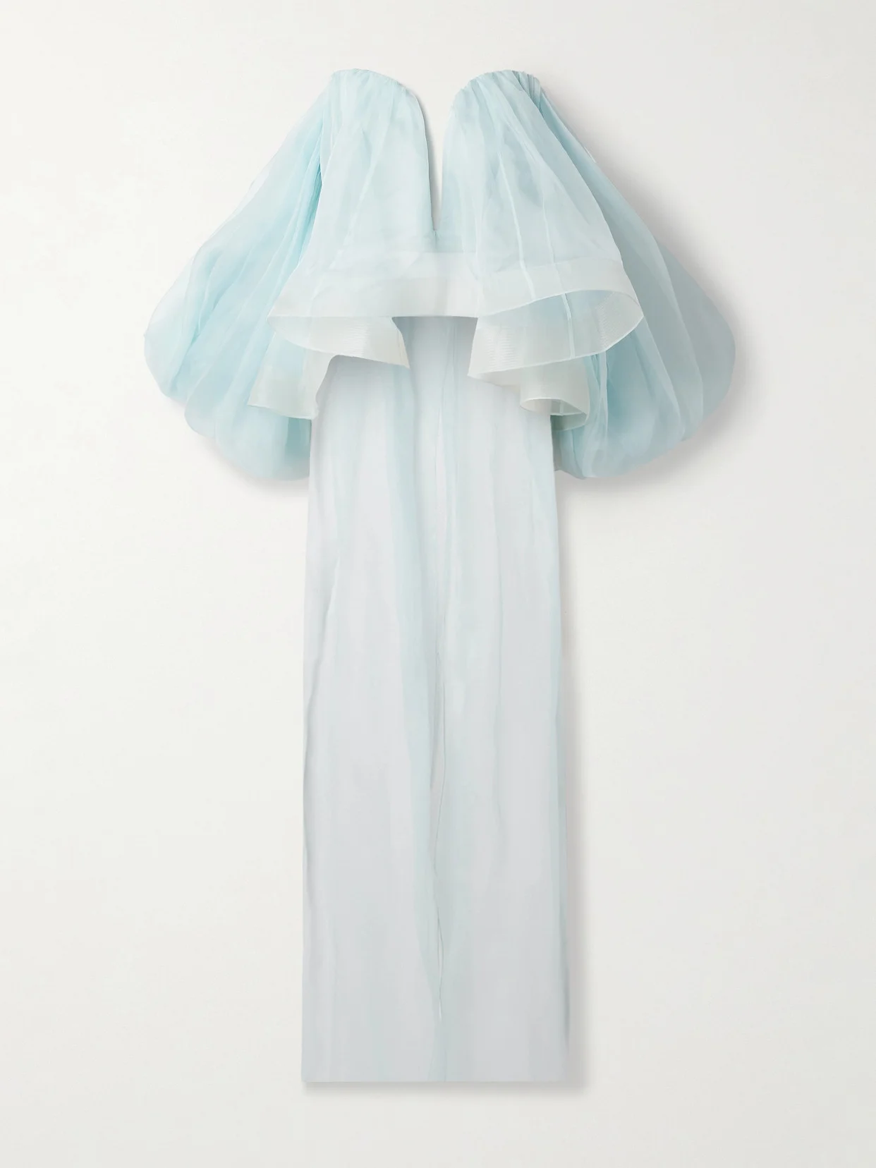 Crush Strapless Ruffled Silk-organza Top - 1