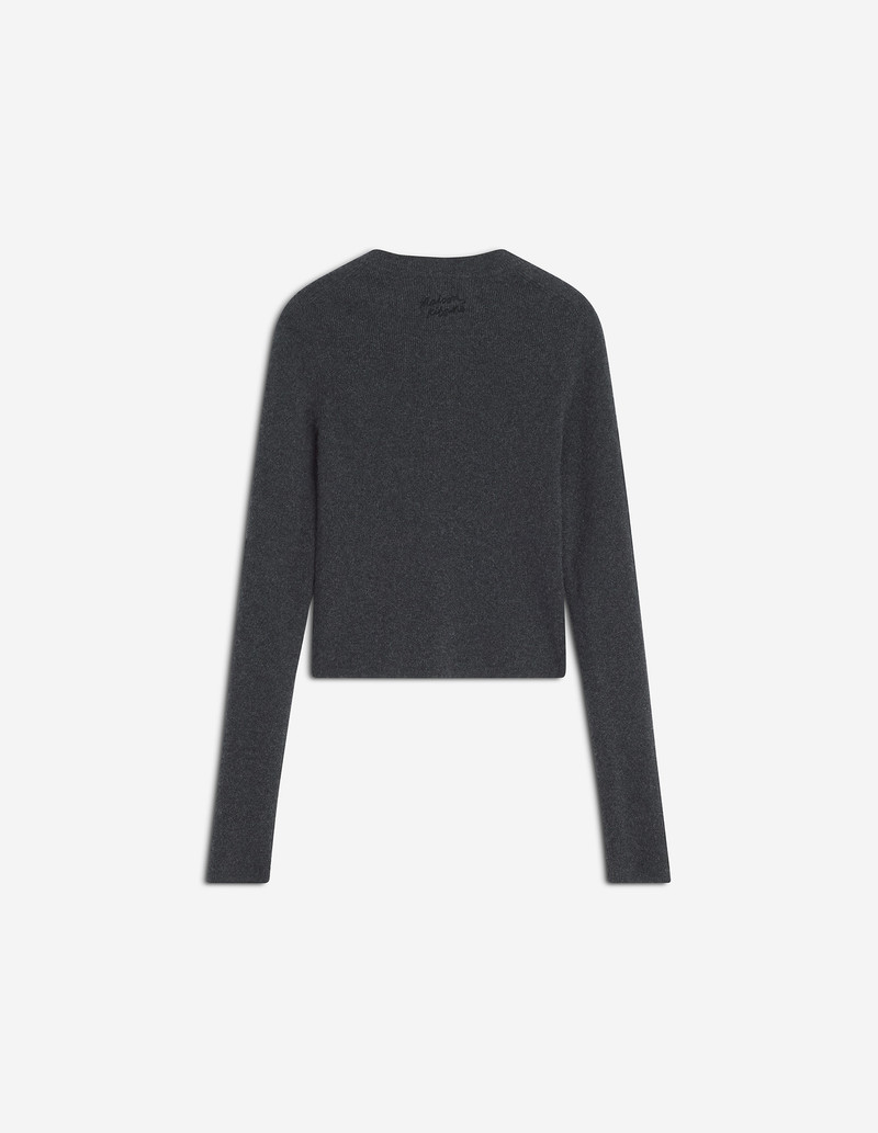 FINE RIB CASHMERE FITTED CARDIGAN 6