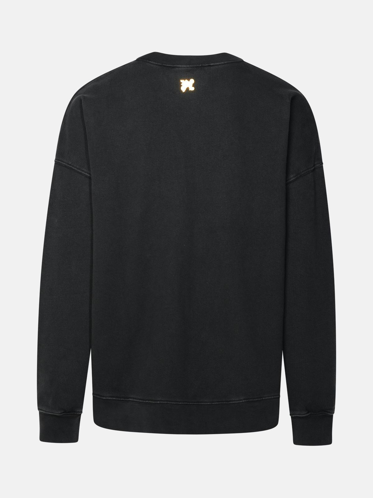 'BURNING' BLACK COTTON SWEATSHIRT - 3