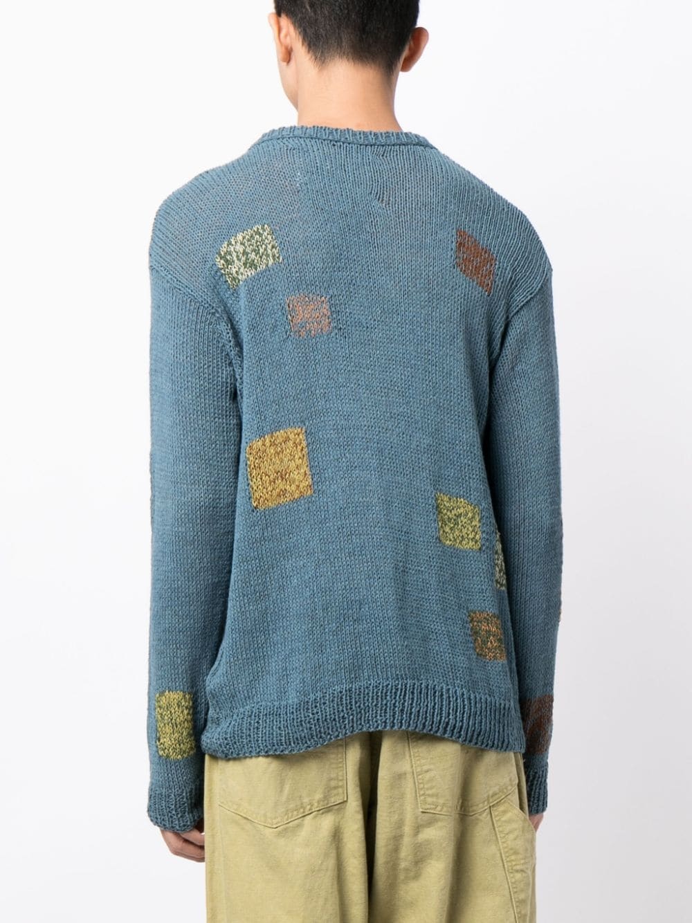 Spinning geometric intarsia-knit jumper - 4