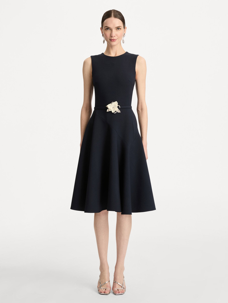 Oscar de la Renta FLORAL BELT SLEEVELESS DRESS outlook