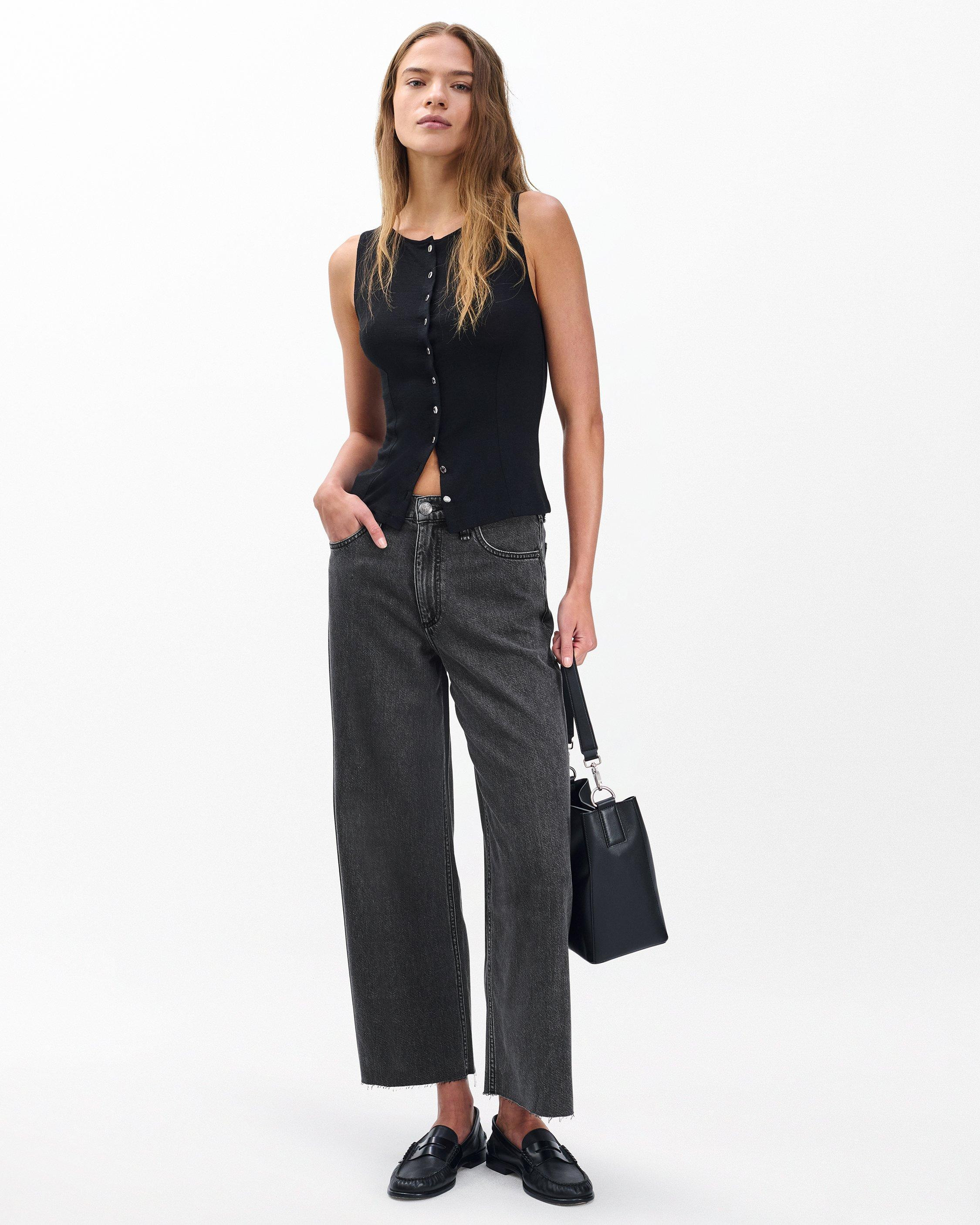 Andi Ankle Wide-Leg Jeans
Featherweight in Raven - 2