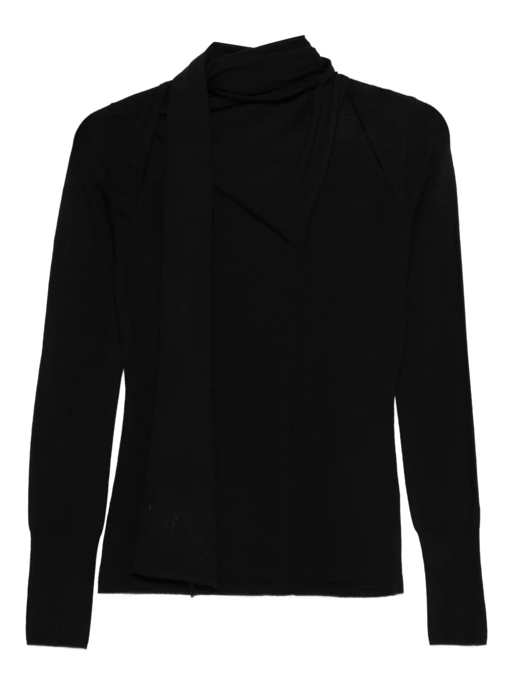 scarf-detail sweater - 1