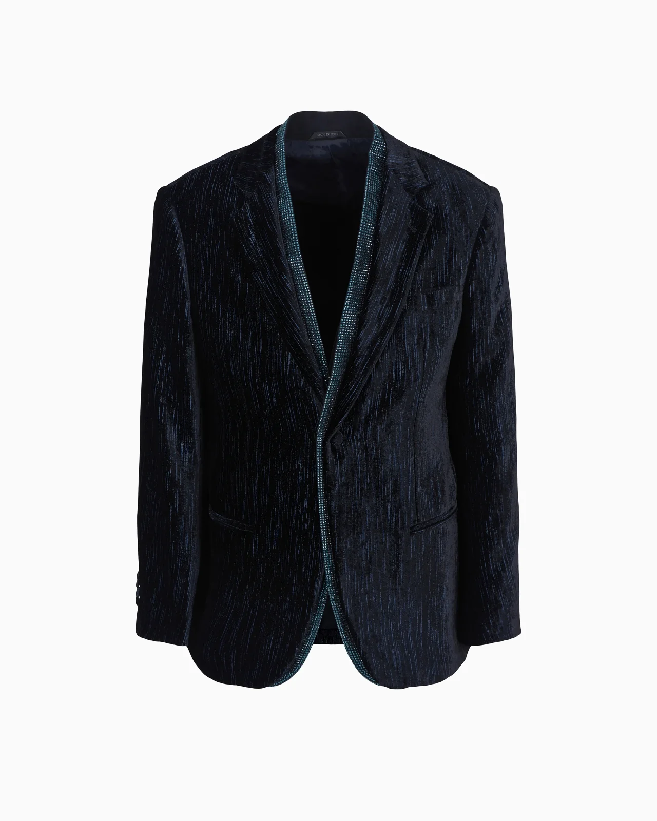 Soho line single-breasted tuxedo jacket in rhinestoned velvet - 1