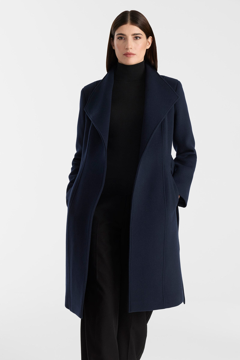 NORITA-ZZ 2-in-1 double face wool coat with sash 10