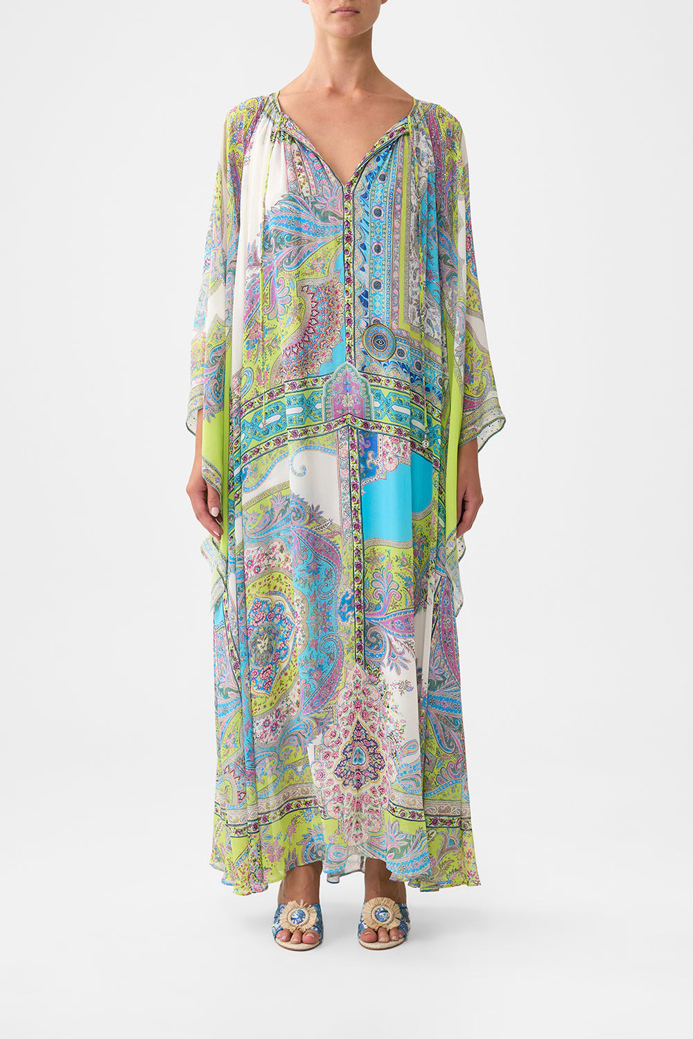 LONG DRESS WITH HANDKERCHIEF SLEEVE - 2