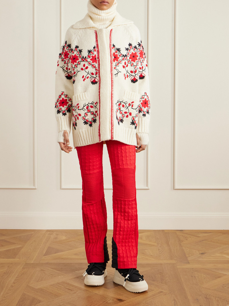 Moncler Grenoble Embroidered Wool-blend Cardigan outlook