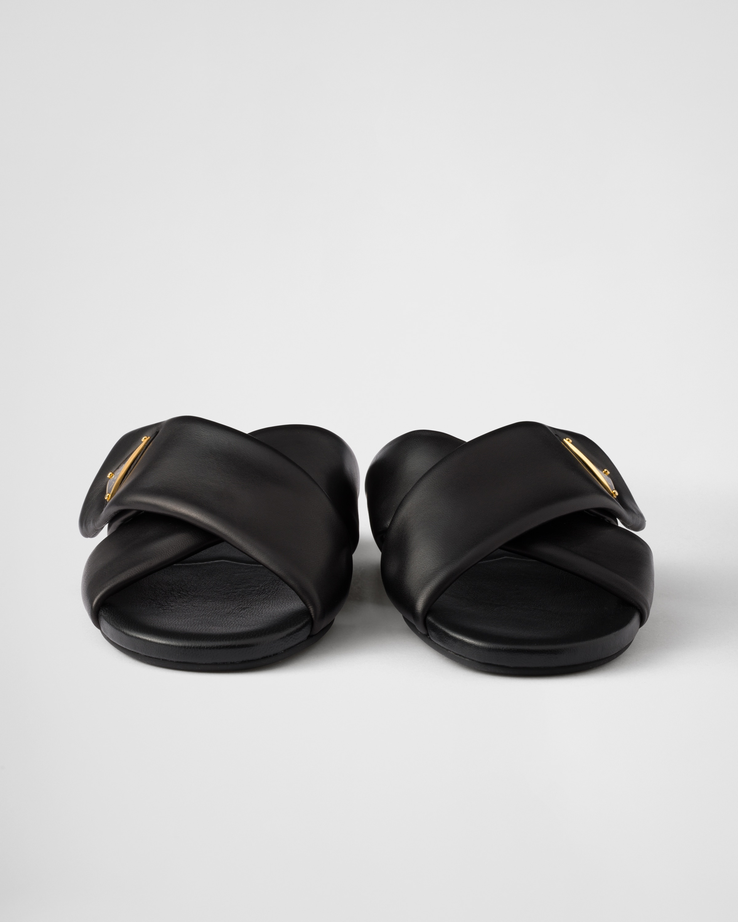 Padded nappa leather slides - 5