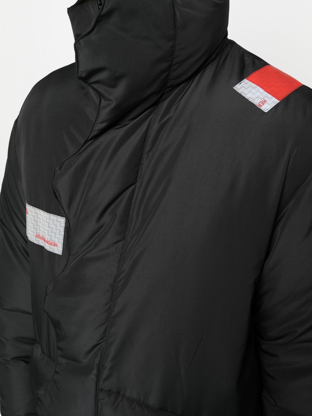 logo-patch padded coat - 5