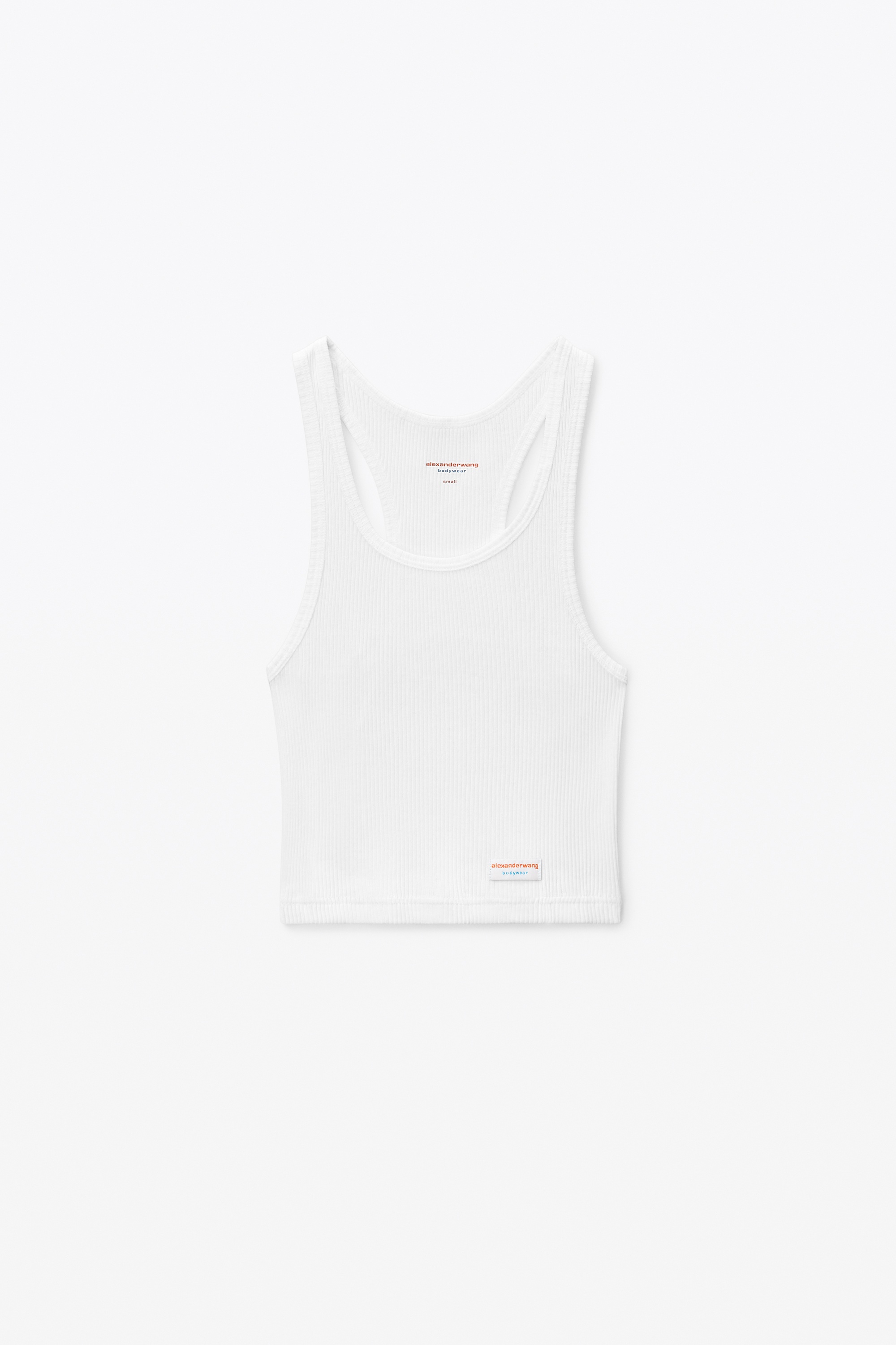 Cropped Racerback Tank in Ribbed Cotton Jersey - 1