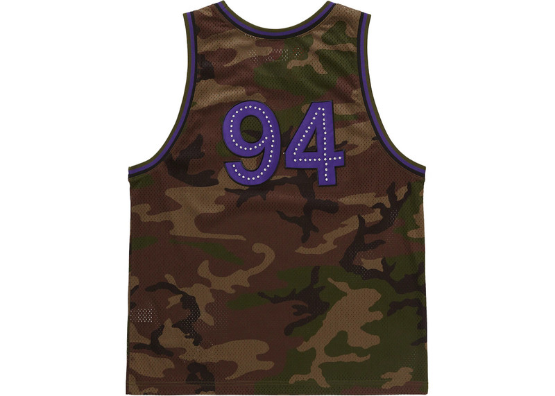 Supreme Supreme Rhinestone Basketball Jersey Woodland Camo outlook
