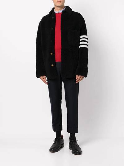 Thom Browne 4-Bar shearling jacket outlook