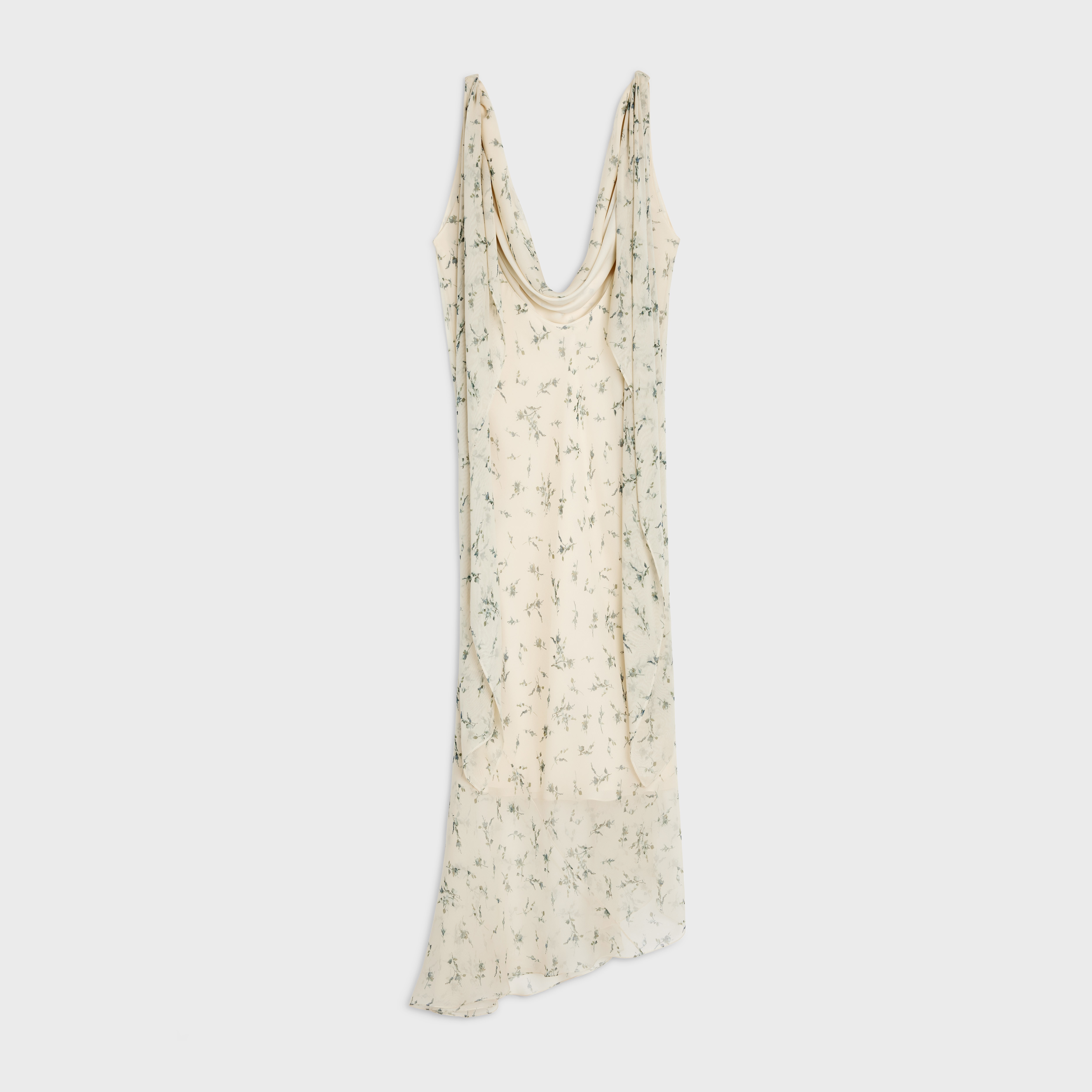OPEN BACK foulard dress in muslin - 2