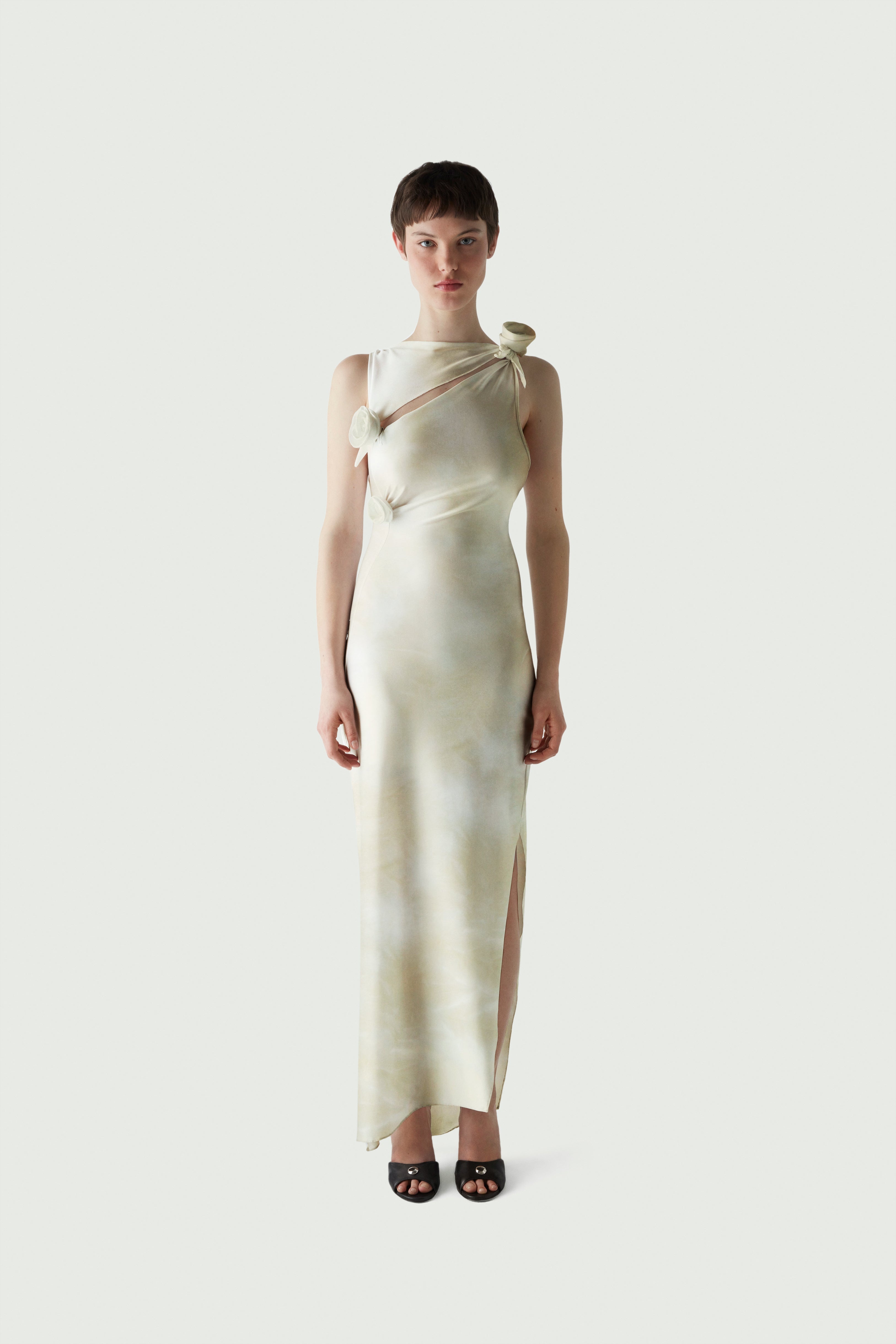 Asymmetric Flower Gown - 1