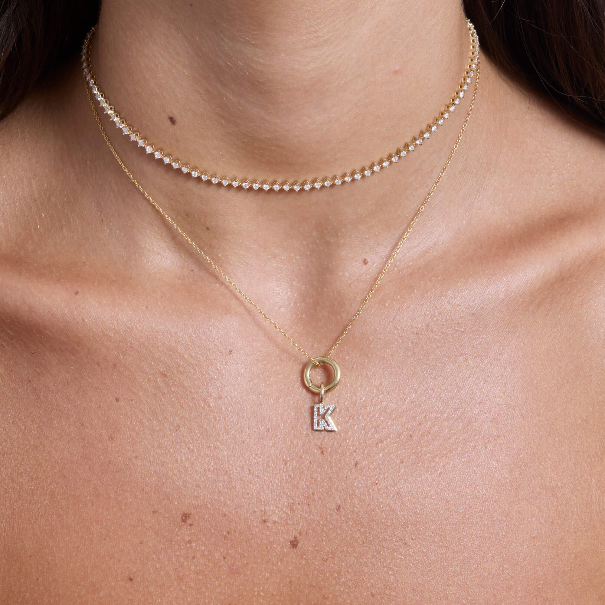 Gold Circle Charm Connector - 5