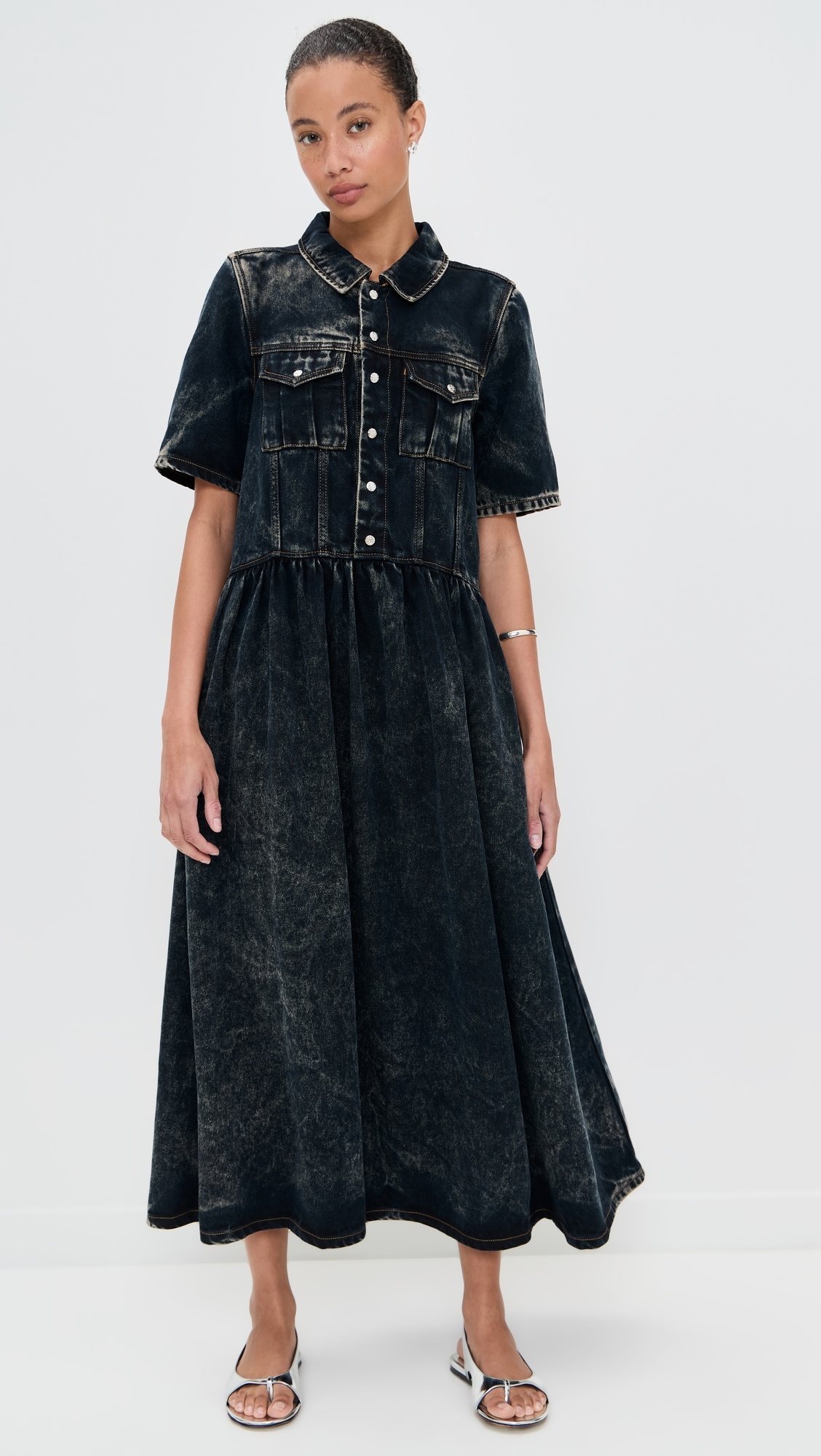 Light Denim Long Dress - 6