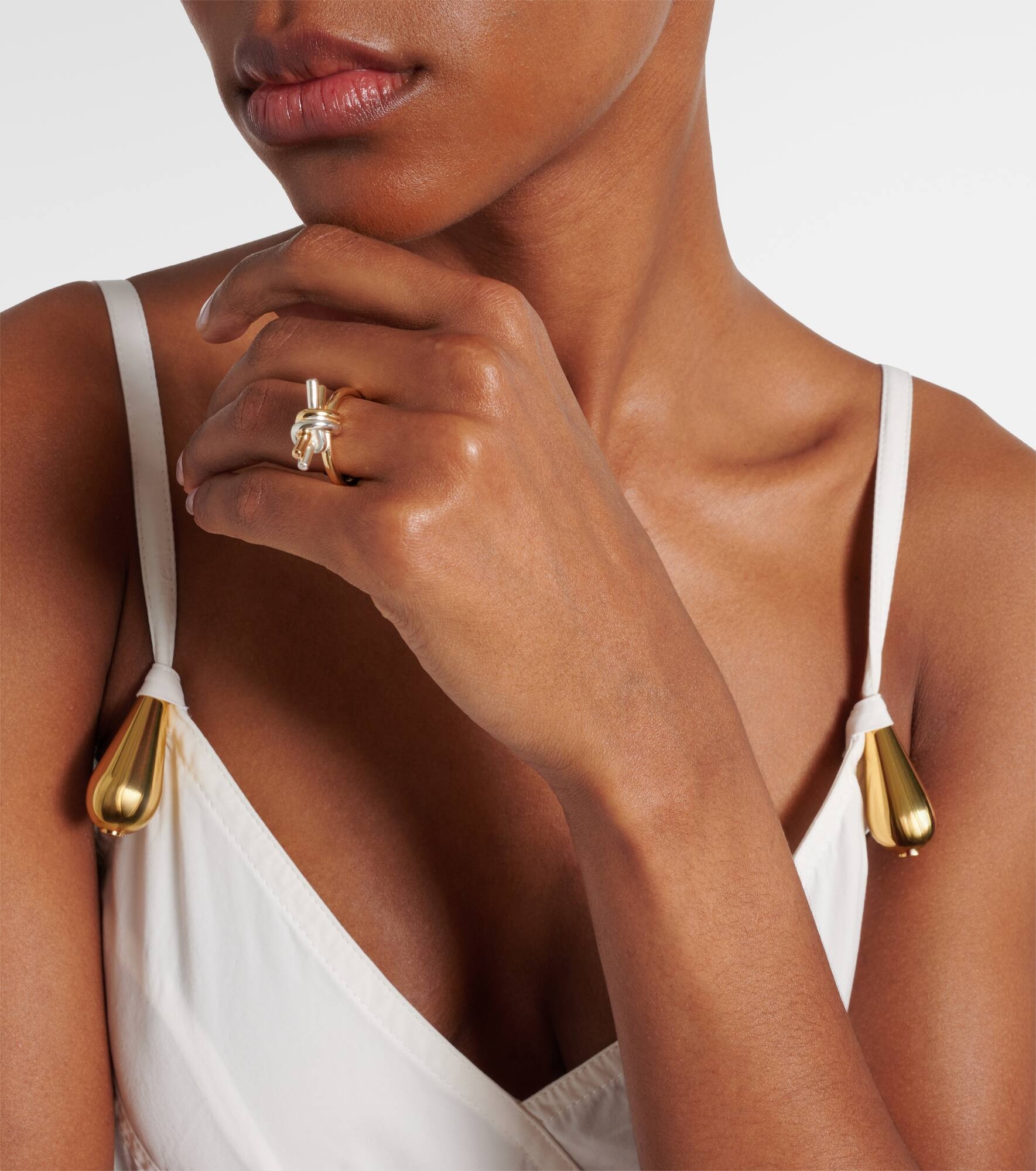 Knot gold-plated sterling silver ring - 3