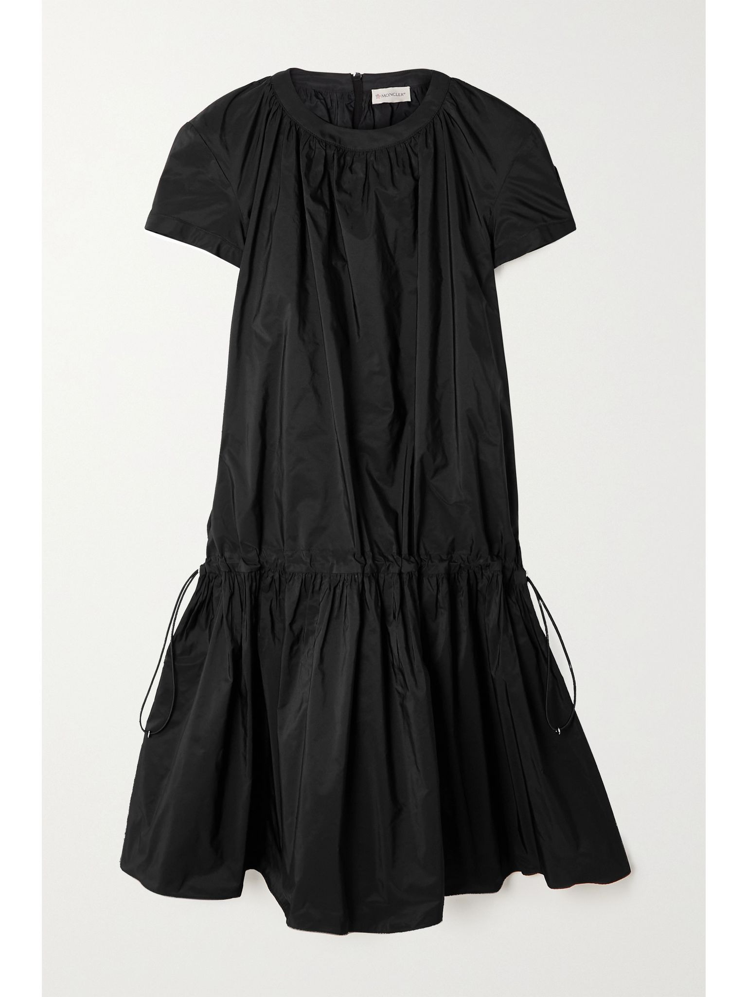 Pleated taffeta mini dress Black - 1