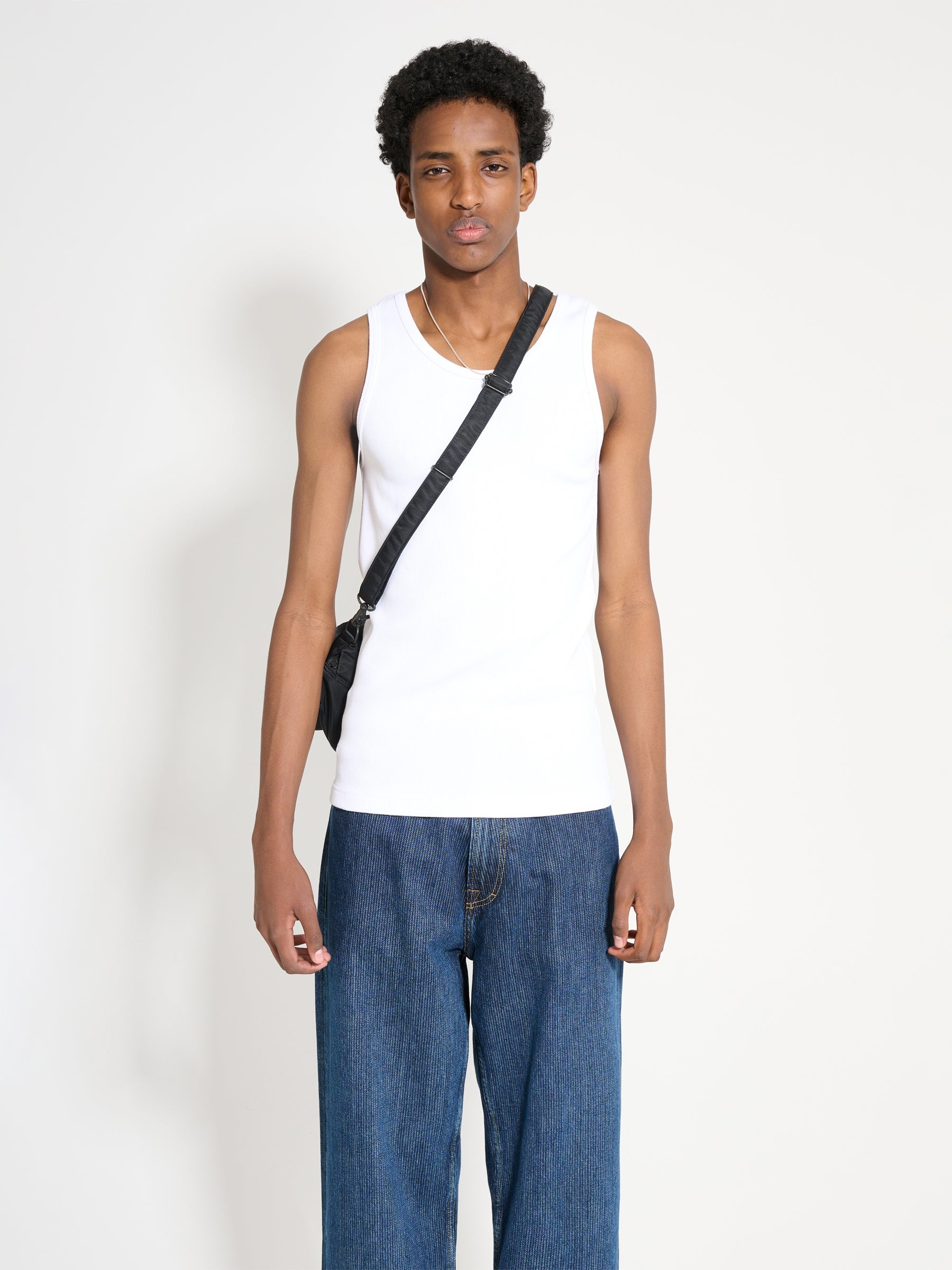 JUNYA WATANABE MAN COTTON NYLON RIB KNIT WHITE - 1