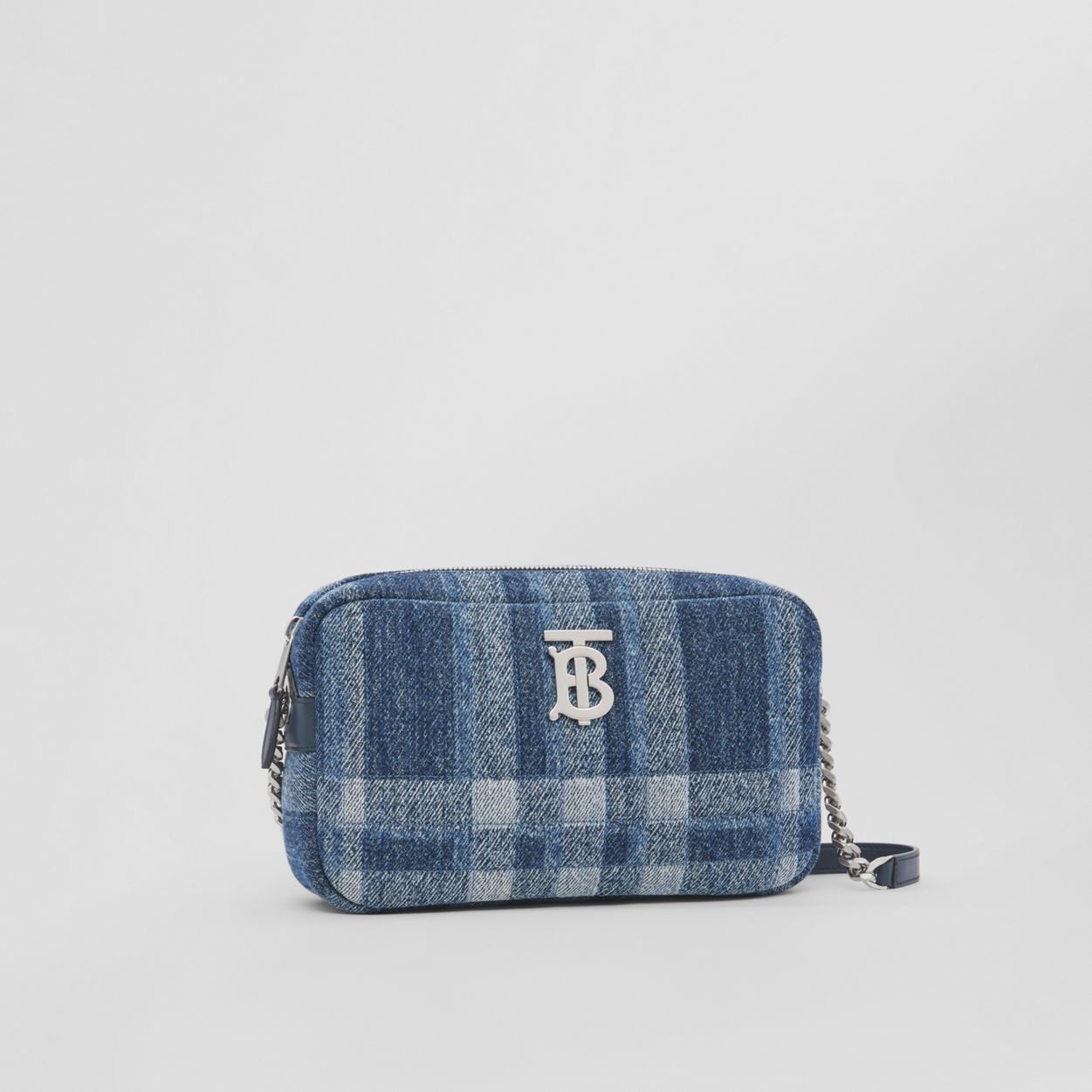 Small Check Denim Lola Camera Bag - 7