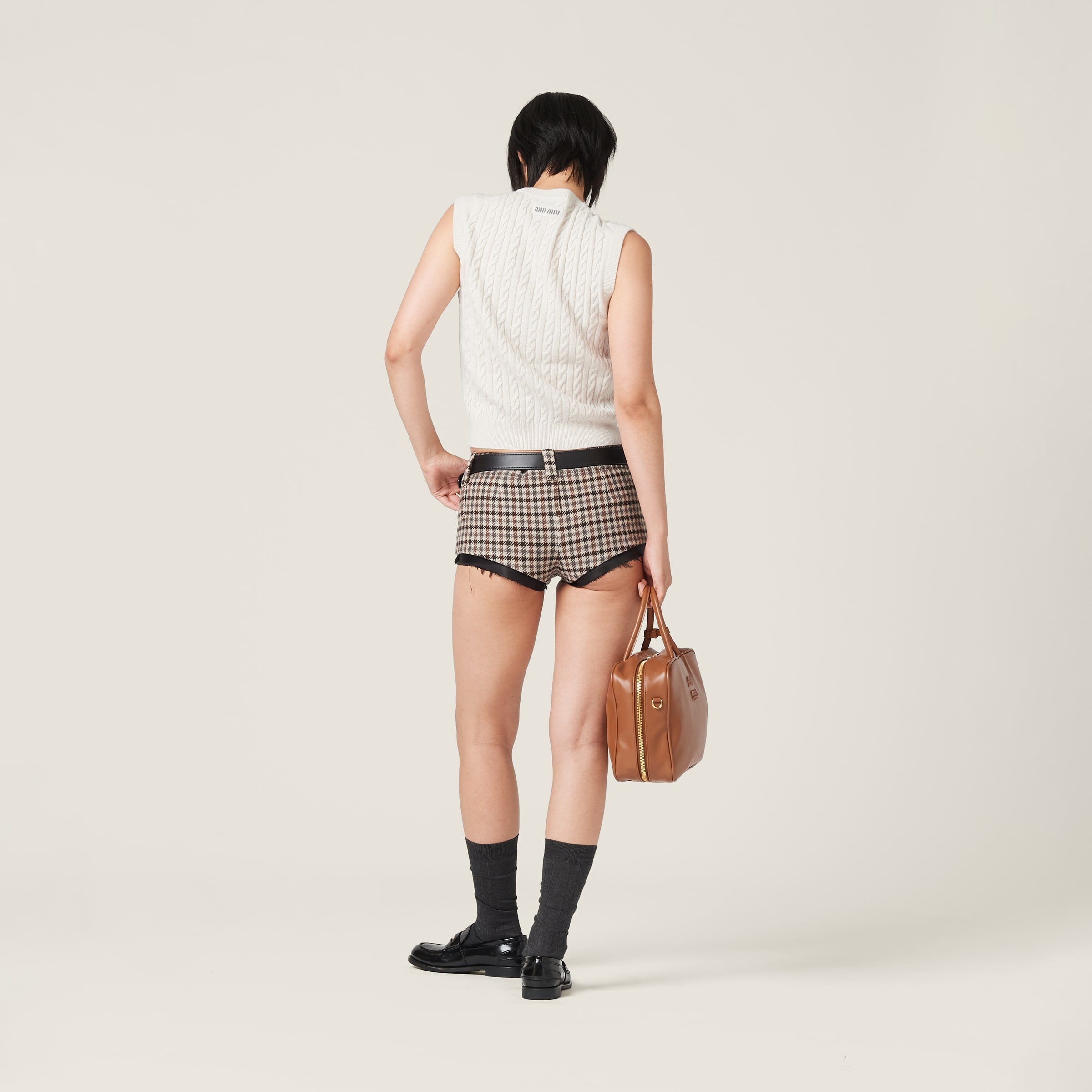 Houndstooth check shorts - 3