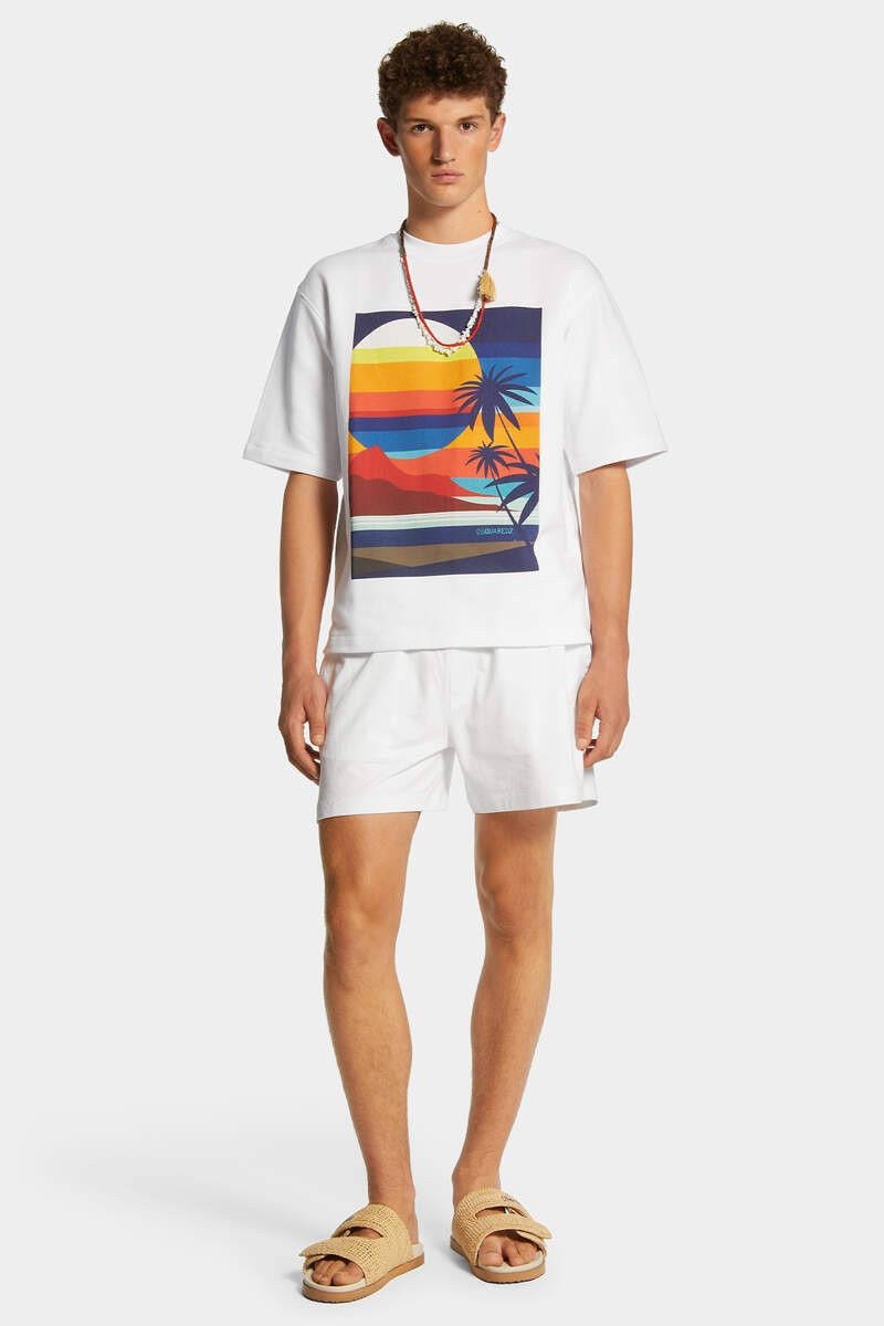SUMMER LOVERS LOOSE FIT SHORT SLEEVE SUNSET CREWNECK 5
