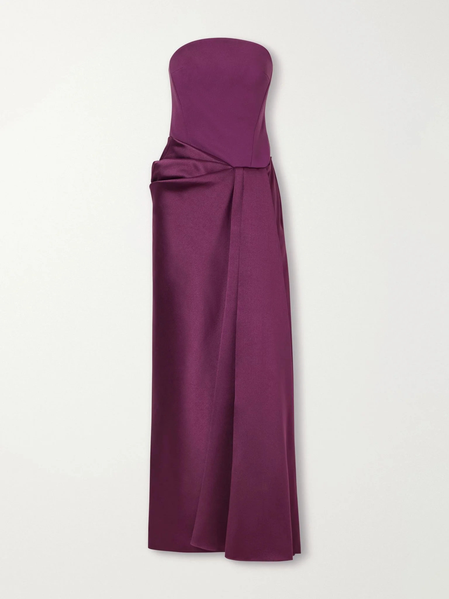 Seri strapless twill and crepe gown Purple - 1