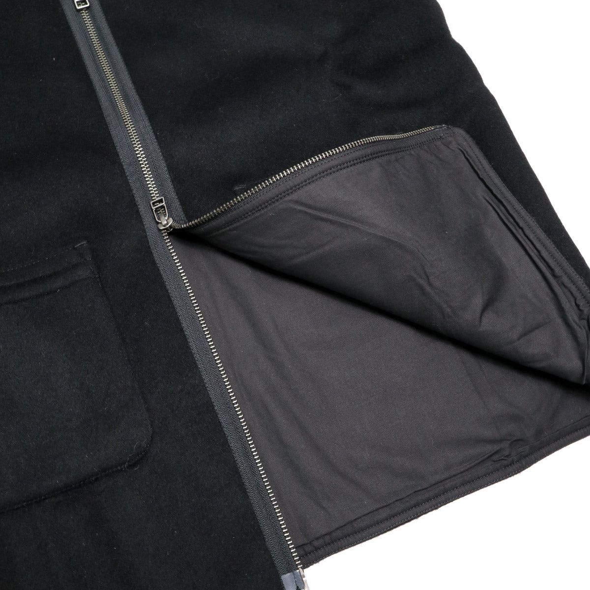 Zip Vest Black Cashmere Wool - 4
