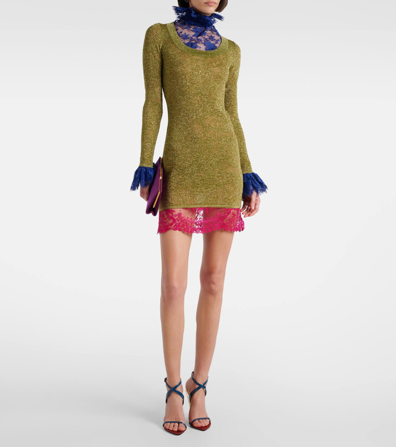 SAINT LAURENT Lamé lace minidress outlook