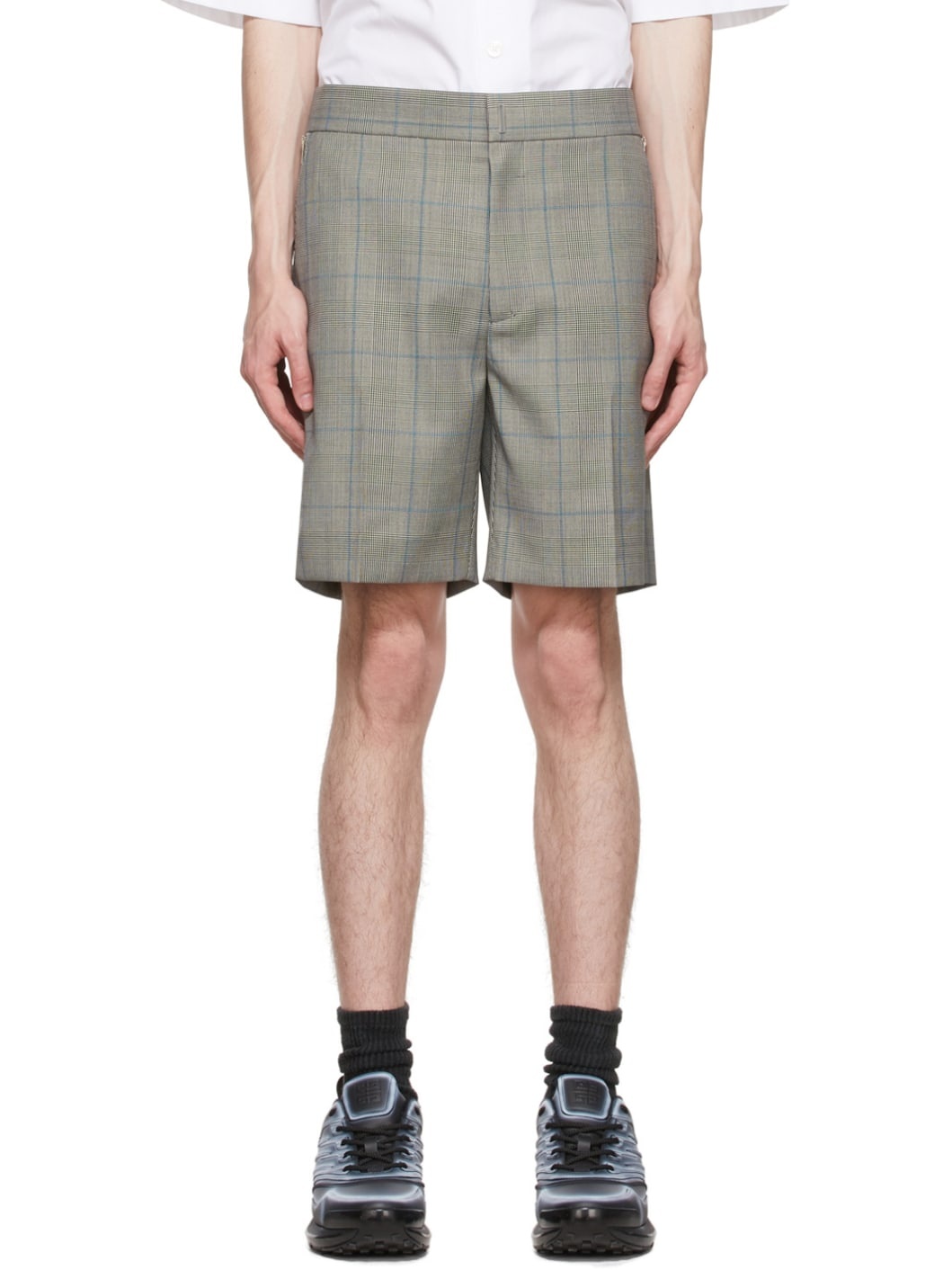 Gray Wool Shorts - 1