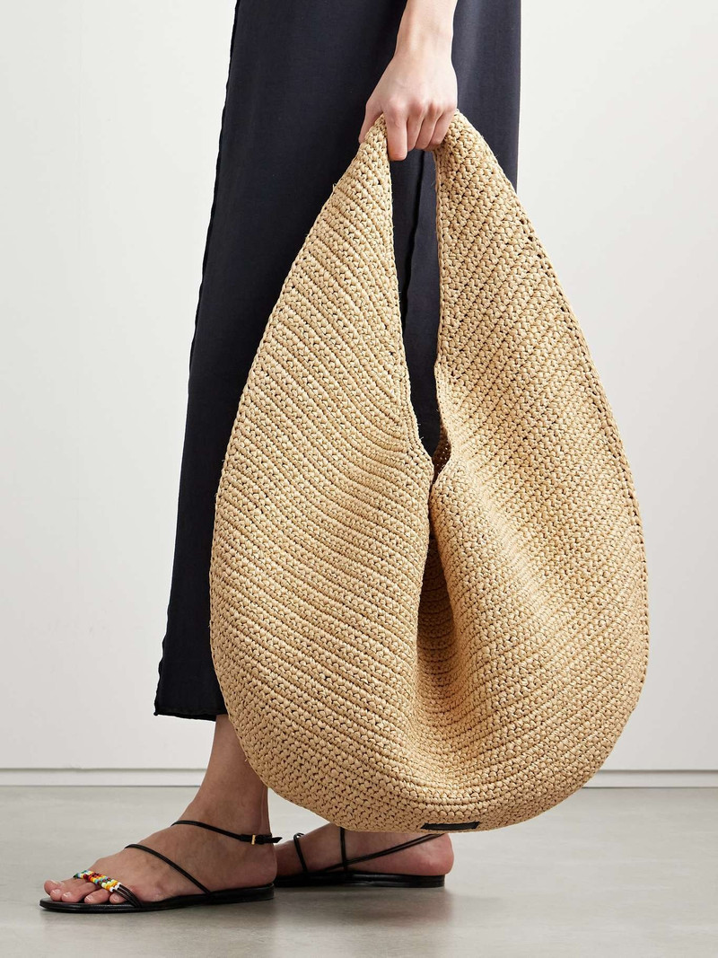 KHAITE Olivia large raffia shoulder bag Beige outlook