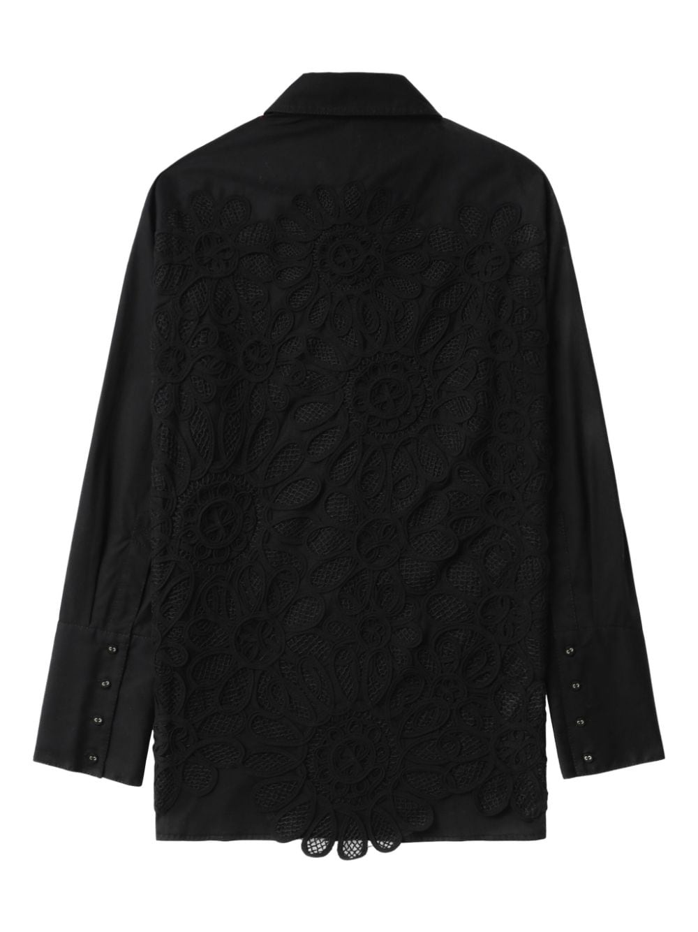 floral-lace detailing shirt - 6