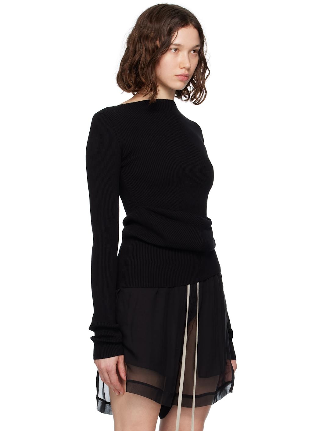 Black Concordians Ribbed Knit Babel Sweater - 2