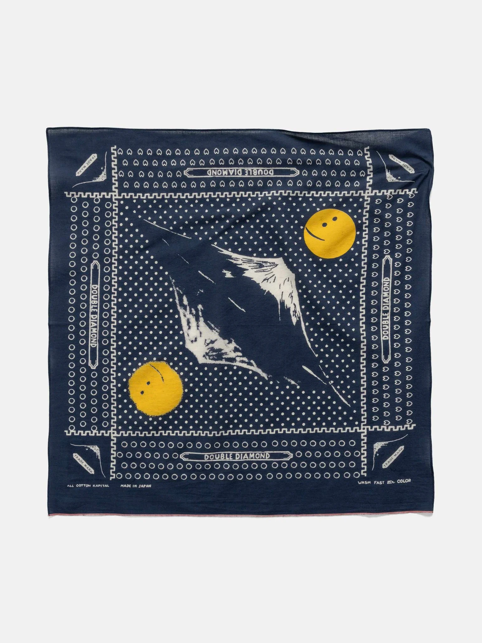 Fastcolor Selvedge Bandanna (Mirrored Fuji PROFILE RAINBOWY) Navy - 1