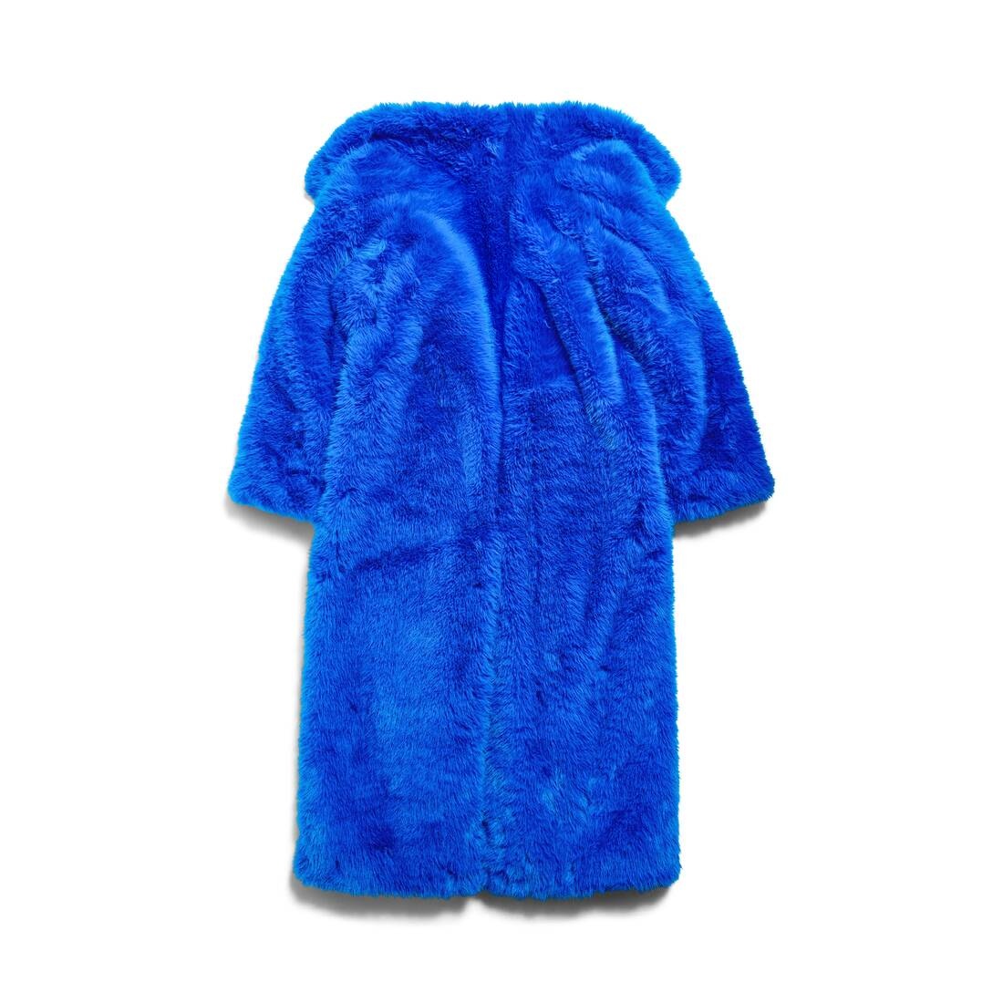 Women's Off Shoulder Coat in Royal Blue - 6
