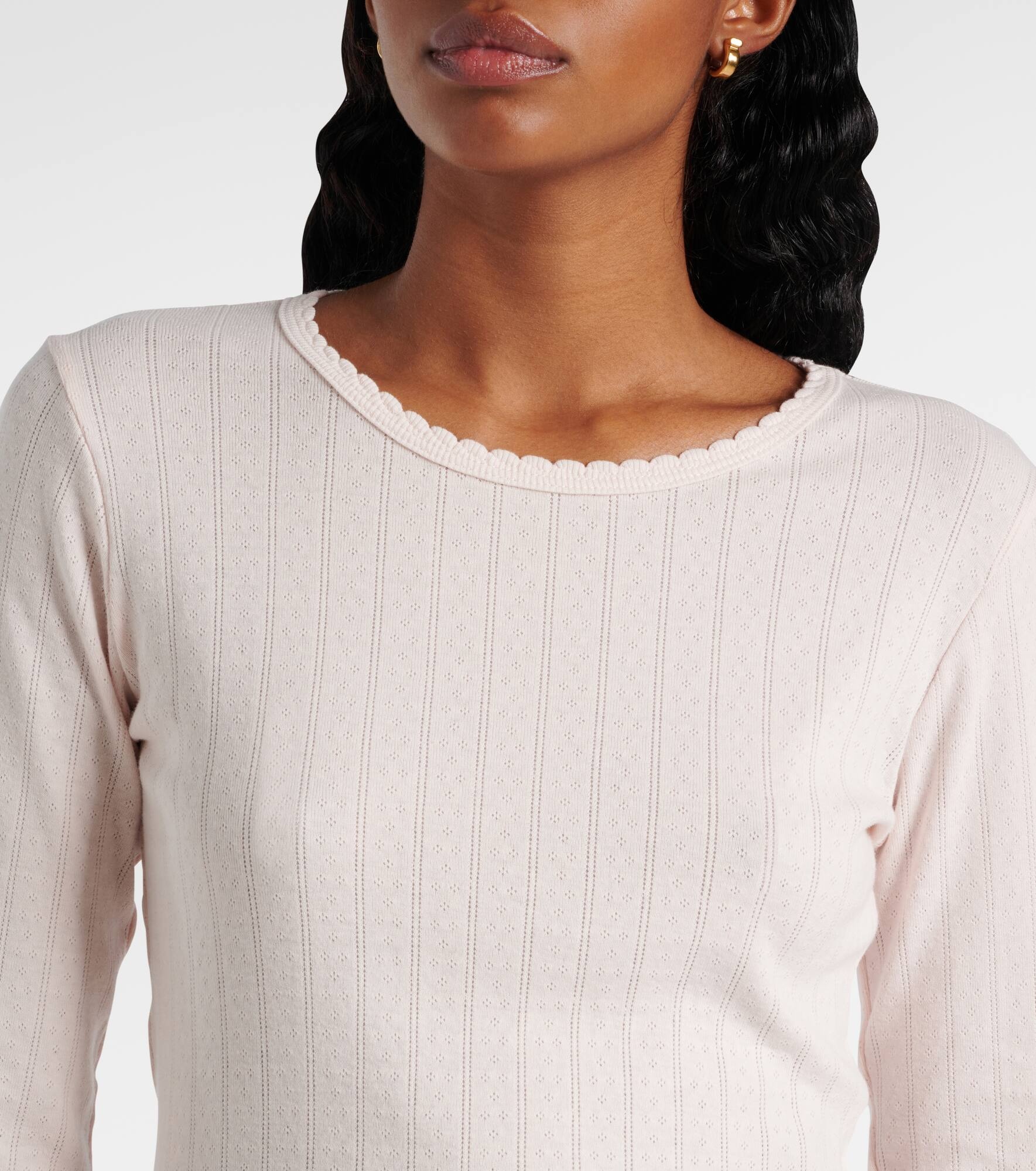 Pointelle cotton T-shirt - 4