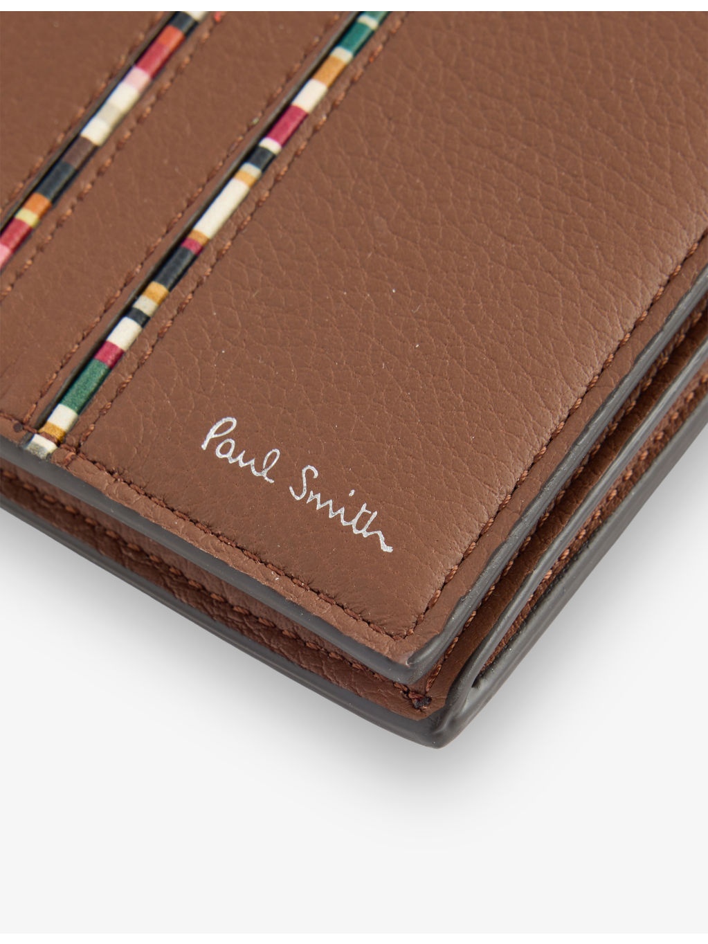 Bifold Striped Leather Coin Purse - 2