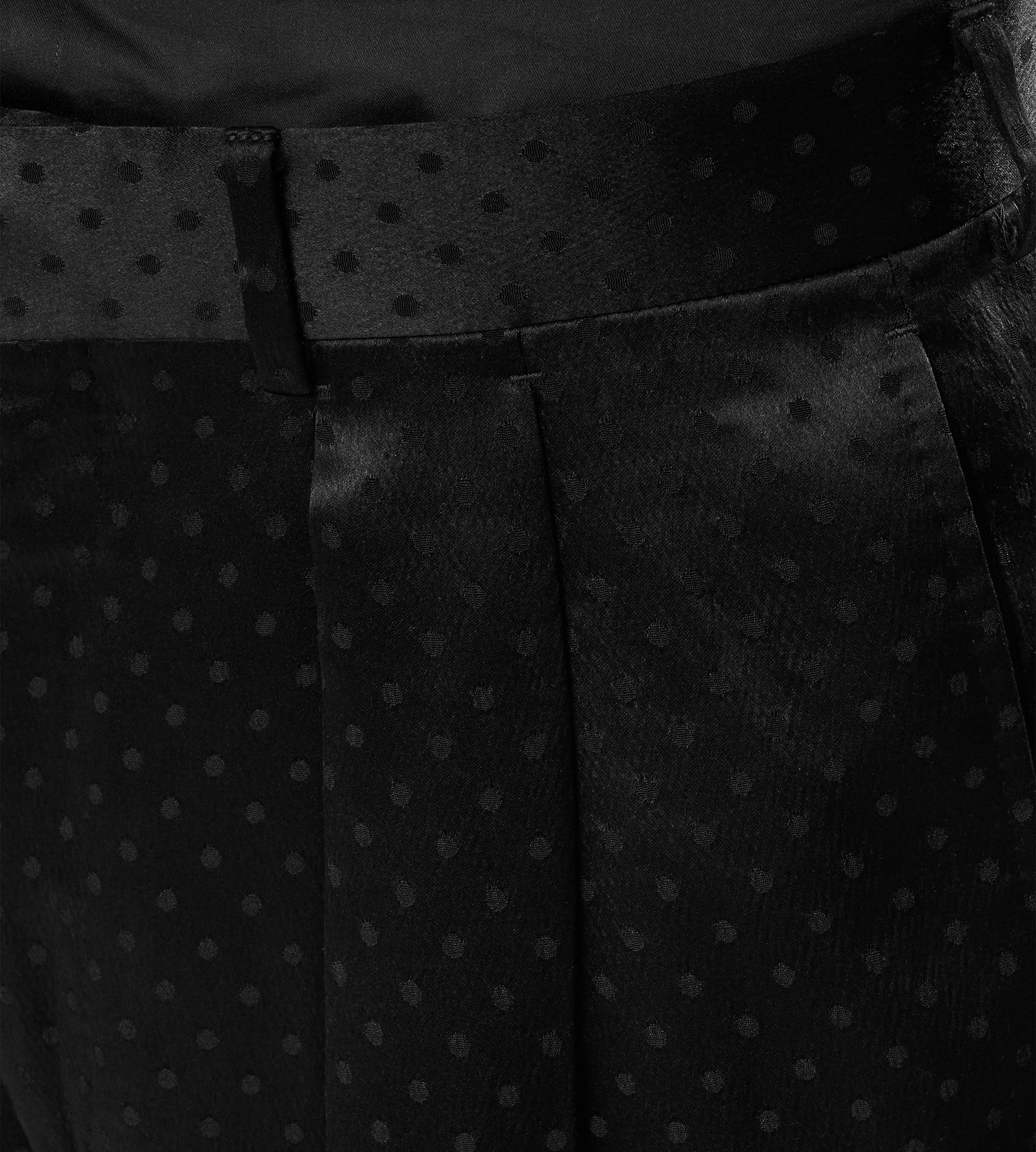 SATIN POLKA DOT JACQUARD DOUBLE PLEAT PANT - 2