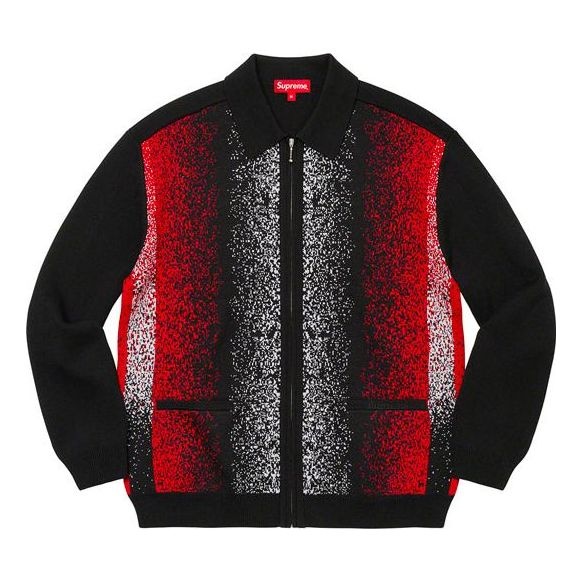 Supreme Gradient Stripe Zip Up Cardigan 'Black Red' SUP-SS22-123 - 1