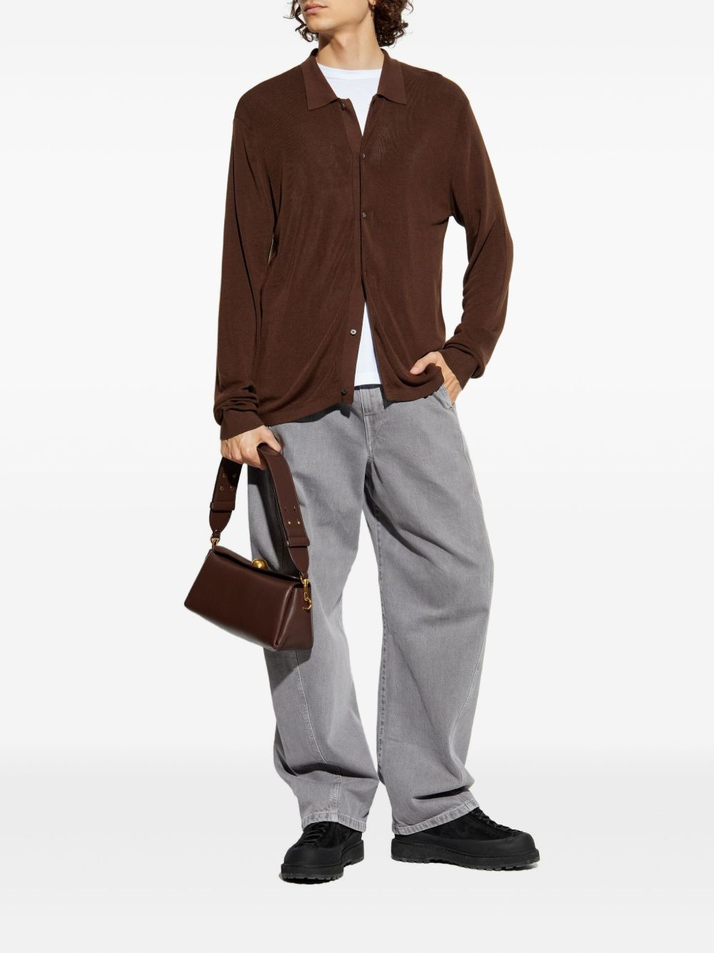 button-fastening cardigan - 2