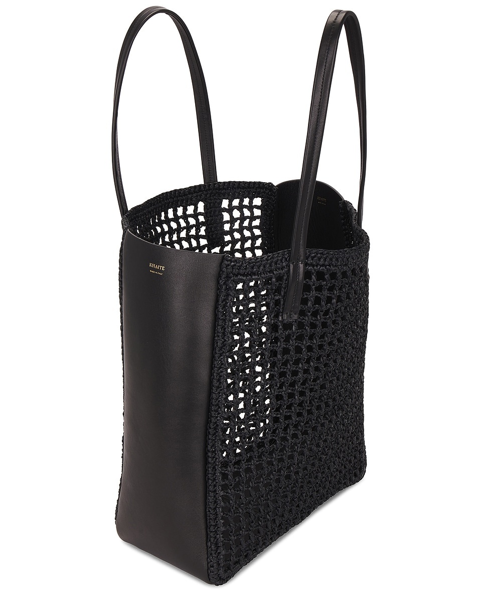 Zoe Patchwork Raffia Tote Bag - 4