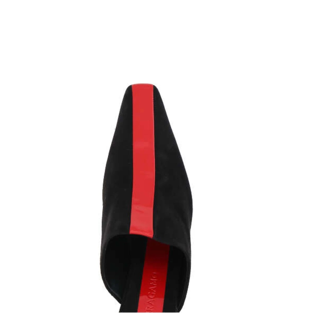 【23AW NEW】FERRAGAMO_woman / SOPHYE ミュール / Black＆Red Black 'Sophye' mules FERRAGAMO - Dances & Twirls in 'Ugly