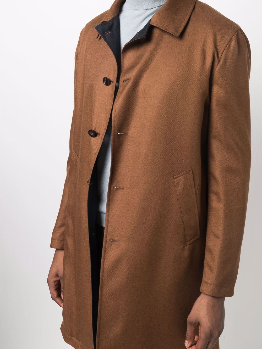 reversible buttoned-up coat - 5