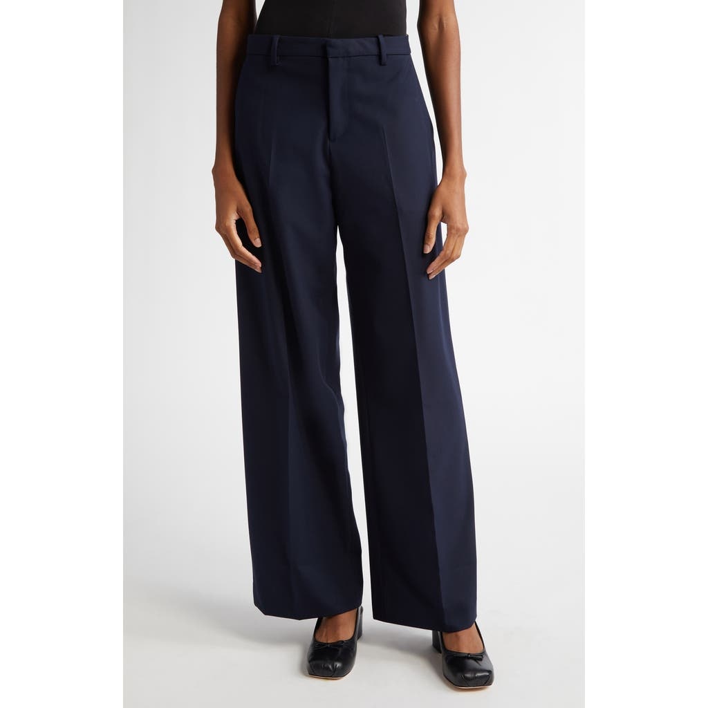 Sandy Liang Glass Wide Leg Trousers in Navy at Nordstrom - 1