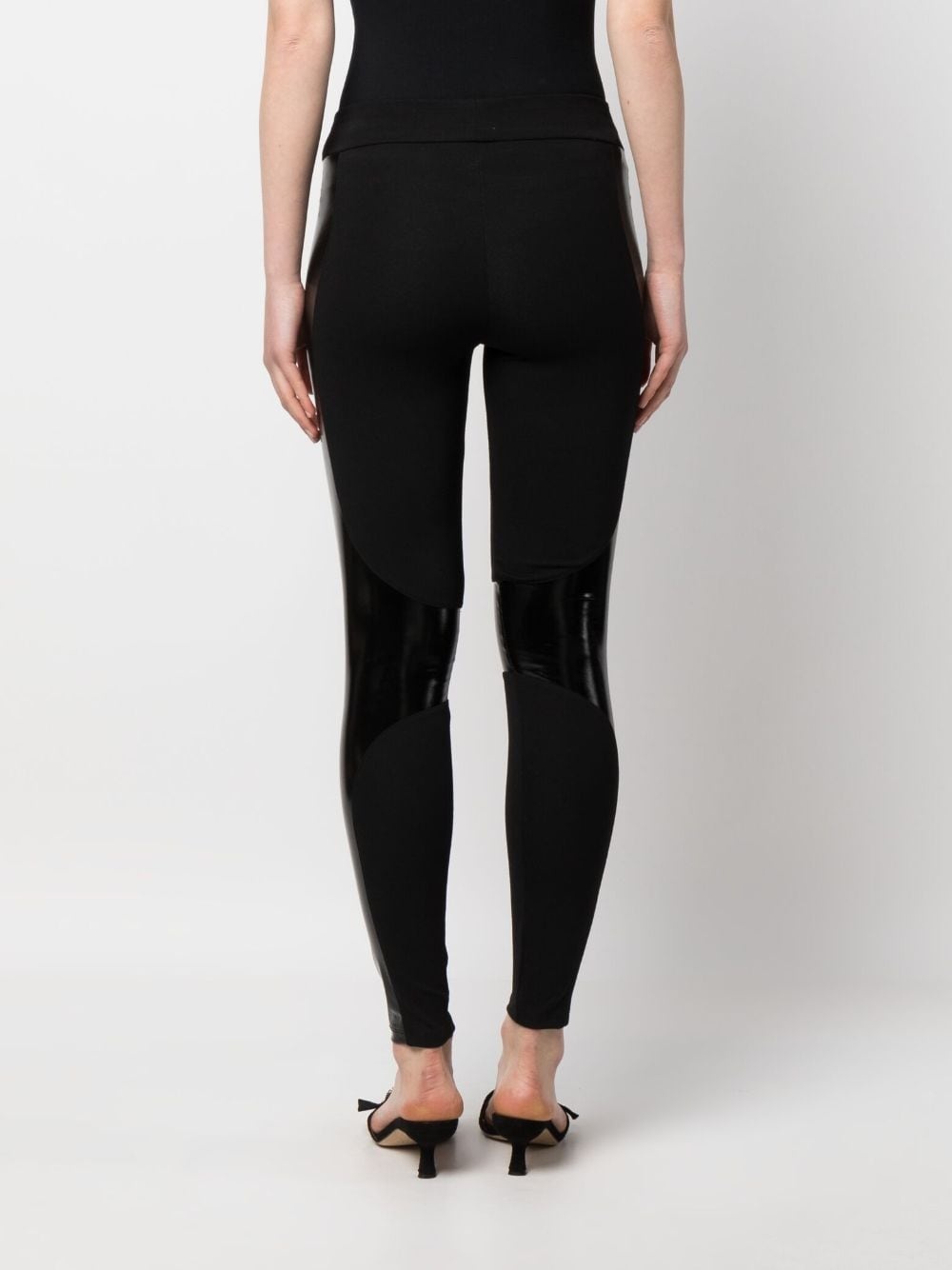 panelled mid-rise leggings - 4