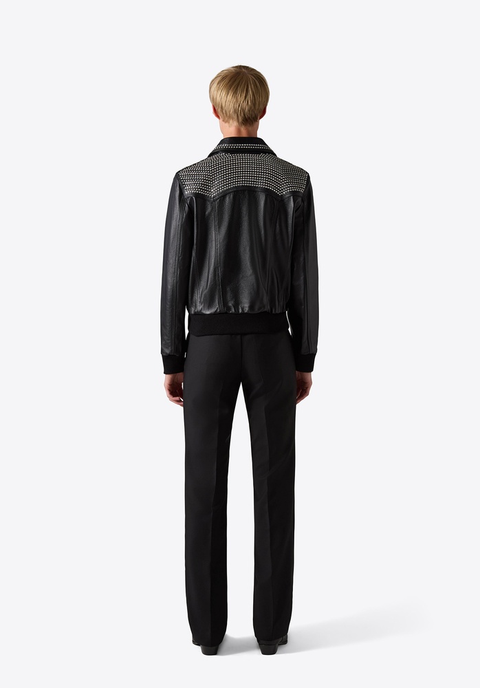BLK DNM LEATHER JACKET 77 BLACK CRYSTAL STUDS | REVERSIBLE