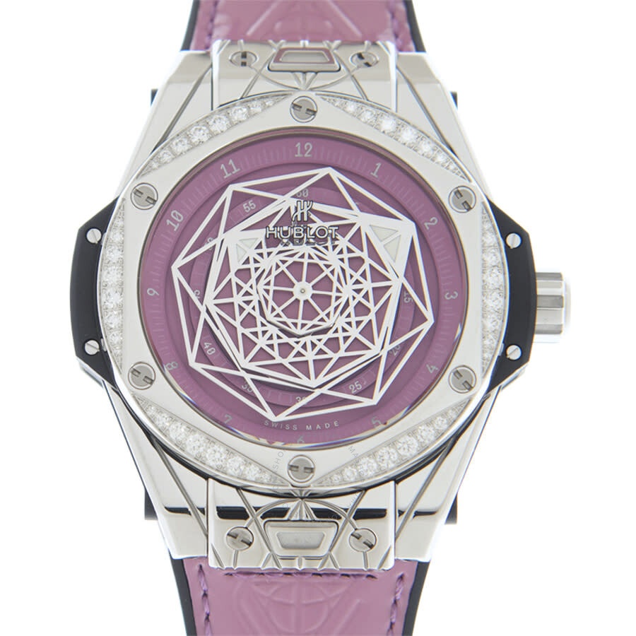 Hublot Big Bang Sang Bleu Automatic Diamond Purple Dial Ladies Watch 465.SS.89P7.VR.1204.MXM20 - 2